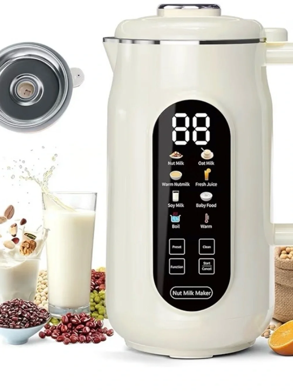 New - 10-in-1 Nut Milk Maker Almond Soy Oat Milk Machine Self Cleaning 42 oz